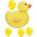 Loonballoon Animal Theme Balloons, 28 inch YELLOW DUCKY, Yellow Latex Set LOON-28821-01-A-P